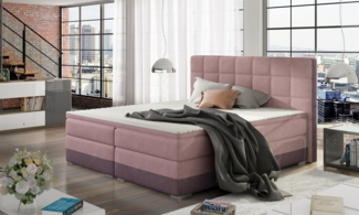Boxspringbett PRATO Webstoff Violett/ Rosa 140x200 cm