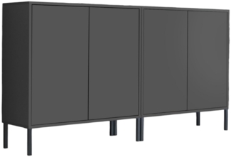 BMG Möbel Sideboard Mailand Set 2 (Schubladenkommode Kommode Anrichte, mit hochwertigen Metallfüßen), Push-to-Open-Funktion