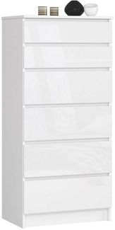 Raumhirsch Furniture Kommode mit 6 Schubladen 60 cm breit Holz Schrank, (viele Farbvarianten - Maße: 130 x 60 x 40 cm) - Hochwertig & stabil