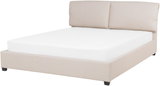 Wasserbett BELFORT 160 x 200 cm Stoff Helles Beige