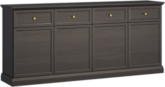 AX LIVING Große Kommode „Levantos K4D4S“ – 193 cm, Schwarz Grafit