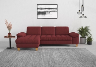 sit&more Ecksofa Westham L-Form, mit Recamiere, mit oder ohne Bettfunktion, Bettkasten, Füße Eiche