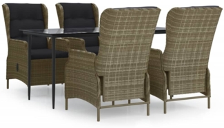 vidaXL 5-tlg. Garten-Essgruppe Braun Poly Rattan 3156810
