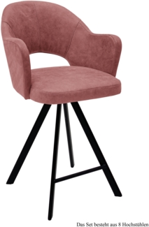Thekenstuhl drehbar (8er-Set) Diandra 59x104x61 Schwarz/Rosewood