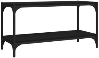 TV-Schrank Lowboard TV Schwarz 80x33x41 cm Holzwerkstoff und Stahl