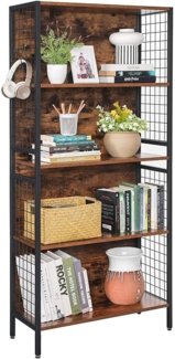 Valora LBC023B01 Bücherregal, rustikal braun, Stahl, 4 Ablagen