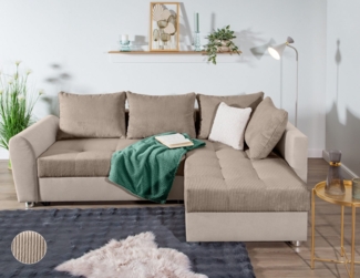COLLECTION AB Ecksofa JANA, Ecksofa,Bettfunktion,Bettkasten,Bonnelfederkern,Rückenkissen