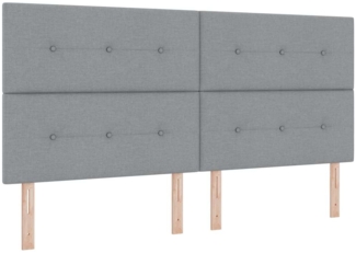 vidaXL Boxspringbett mit Matratze Hellgrau 200 x 200 cm Stoff 3339413