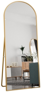 FUROKOY Ganzkörperspiegel Standspiegel Wandspiegel Groß Wand Ganzkörper (Großer Spiegel Bogen Bodenspiegel mit Rahmen, 180x80cm, Gold), Aluminiumrahmen, für Schlafzimmer, Wohnzimmer, Badezimmer