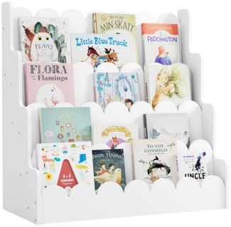 radelldar Bücherregal Kinderregal Montessori Kinder Kieferholz mit 4 Ablage,80cm, Tonie regal, Breite 38cm,Höhe 80cm