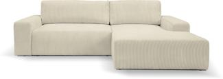 WERK2 Ecksofa Hugo-L L-Form, Design Ecksofa in Cord mit Schlaffunktion & Bettkasten