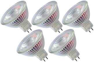 TRANGO LED-Leuchtmittel, 5er Set MR16-NT3 LED Leuchtmittel mit MR16 Fassung zum Austausch von herkömmlichen Halogen Leuchtmittel MR16 I GU5.3 I G4 12 Volt 3000K warmweiß, 5 St, Glühlampe, Reflektor Lampe, LED Birnen