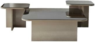 Dmora Wohnzimmertisch Nuummite, Niedriger Wohnzimmertisch, Kaffeeregal, Couchtisch für Sofa, 80x80h40 cm, Taupe und Geräuchert