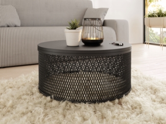 Couchtisch Karkor, Beine aus Stahl (Farbe: Schwarz)