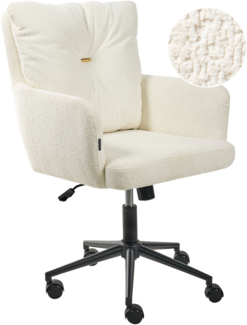Schreibtischstuhl ALPINE Bouclé Cremeweiß