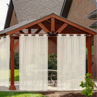 BTTO V&G Gardine OutdoorVorhang,Ösen Transparent,132x213cm,132x244cm(BXH) 5 Farben, (4 St), Outdoorgardine Für Balkon Terrasse Wasserdicht