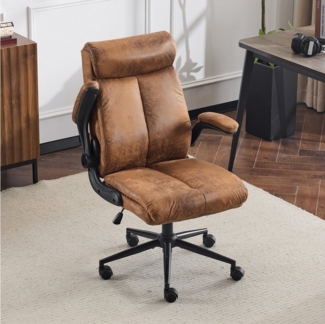 VINGLI Bürostuhl Ergonomischer Schreibtischstuhl mit hochklappbarer Armlehne, Wippfunktion 105°-120°, Höhenverstellbar, 150KG Belastbarkeit