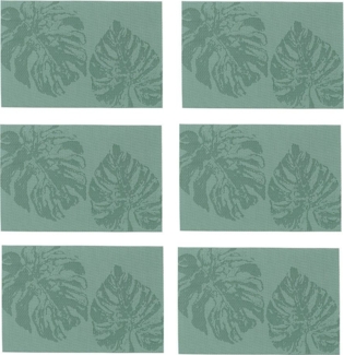 Zeller Present Platzset, (Set), modernes Monstera Blätter Design, 6-teilig, Kunststoff, 30x45 cm