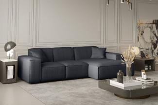 Ecksofa Designersofa CELES in Stoff Scala Schwarz Ottomane Rechts