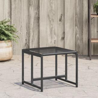 vidaXL Gartenhocker 4 Stk. Schwarz Poly Rattan