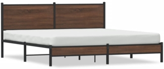 vidaXL Metallbett ohne Matratze Braun Eichen-Optik 160x200 cm 4007925