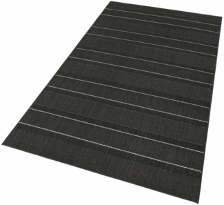 In & Outdoor Flachgewebe Teppich Fürth schwarz - 80x150x0,8cm