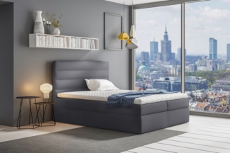 99rooms Adelasia Boxspringbett Velours JASMINE Dunkelgrau 120x200 cm