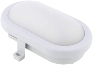 LED Wandleuchte oval grau mit HF Bewegungsmelder, Außenleuchte Kellerlampe