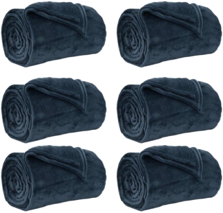 vidaXL Wohndecken 6 Stück Marineblau 130x150 cm Fleece 42016805