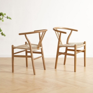 LIM HOME Esszimmerstuhl SW012 (Packung, 2 St), FSC® Massivholzrahmen mit Sitzfläche aus Papierseil
