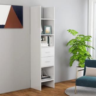 vidaXL Bücherregal Hochglanz-Weiß 40 x 35 x 180 cm Spanplatte [803422]