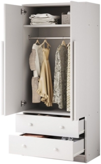 REDOM Kleiderschrank Doppeltüren-Design,Schrank mit Schubladen (Kleiderschrank 70x40x170 cm mit Doppeltüren, 2 Schubladen und Ablagefächern – Geräumiger Stauraum für Schlafzimmer, Flur & Ankleidezimmer, 70x40x170 cm)