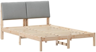 vidaXL Bettgestell Braun und hellgrau 150 x 200 cm Massivholz Kiefer 3394373