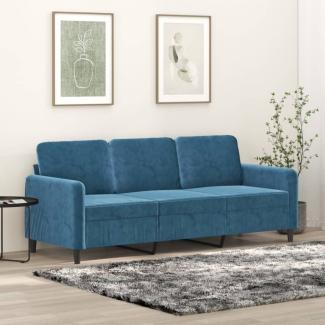 vidaXL 3-Sitzer-Sofa Blau 180 cm Samt