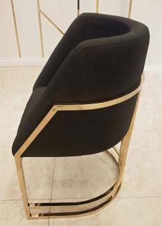 Casa Padrino Luxus Esszimmerstuhl Schwarz / Gold 60 x 56 x H. 80 cm - Luxus Esszimmer Möbel - Luxus Qualität