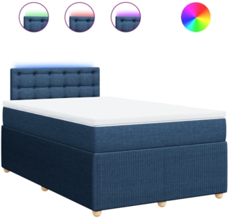 vidaXL Boxspringbett mit Matratze Blau 120x190 cm Stoff 3289715