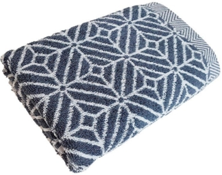 framsohn frottier Duschtuch Design Jaquard Raute Badetuch, Jacquard-Walkfrottier (Set, 1-St), mehrfarbig gewebtem Saum, hergestellt in Österreich