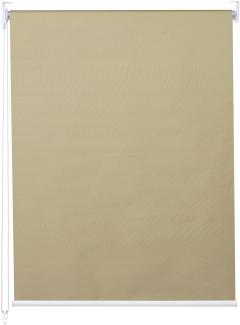 Rollo HWC-D52, Fensterrollo Seitenzugrollo Jalousie, 70x230 cm Sonnenschutz Verdunkelung blickdicht ~ beige
