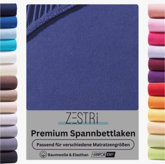 Zestri Spannbettlaken für Boxspringbetten & Wasserbetten 140x200 160x200 180x200 200x200, Gummizug: rundum, bis 40cm Steghöhe, Baumwolle mit Elasthan, Bettlaken Laken