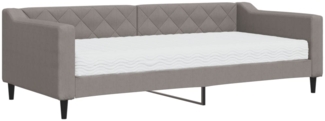 vidaXL Tagesbett mit Matratze Taupe 90x200 cm Stoff 3197411