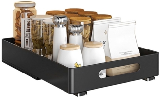 GarveeMore Küchenorganizer-Set Neu Ausziehbarer Schrank Organizer Schubladen mit Klebefolie befestigt, Aufbewahrung aus Eisen Ausziehbare Speisekammer Aufbewahrungsschublade