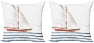 Abakuhaus Kissenbezüge Modern Accent Doppelseitiger Digitaldruck, (2 Stück), Nautisch Thema Segeln Boot Wellen