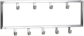 Kadima Design Wandgarderobe aus poliertem Stahl in Silber, Platzsparendes, stilvolles Wohnaccessoire. 50x4x20 cm