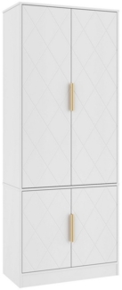 UEV Hochschrank mit 4 Türen, Kücheschrank, Badzimmerschrank (Schuhschrank verschiedenen, vielseitig einsetzbar für Büro, Flur, Küche, Hauswirtschaftsraum) Mehrzweckschrank Aktenschrank Hochschrank mit verstellbare Ablage