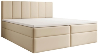 Luxusbetten24 Boxspringbett Aurelia Kunstleder, mit Stauraum