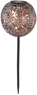 LED Solarlampe, Geflechtkugel, antik gold, H 54 cm