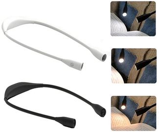 QUBEBU LED Leselampe Ergonomische Leselampe mit 1000mAh Akku Wiederaufladbar Nackenlampe, LED fest integriert, Wiederaufladbare Buchlampe 3 Farben Licht mit Stufenlosem Dimmen, 360° Flexibel Nackenleselampe für Nachtlesen ins Bett