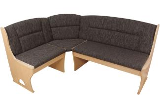 Truheneckbank "Josef II" 125x165 cm, buche, Strukturstoff mocca