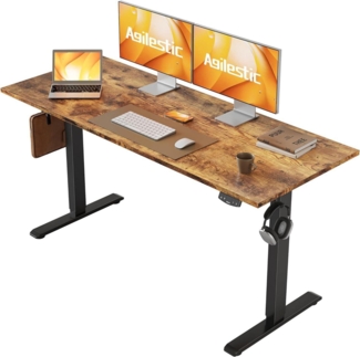 Agilestic Höhenverstellbarer Schreibtisch Elektrisch 140x60 cm Braun