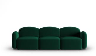 Micadoni Sofa Blair 3-Sitzer Samtstoff Flaschengrün